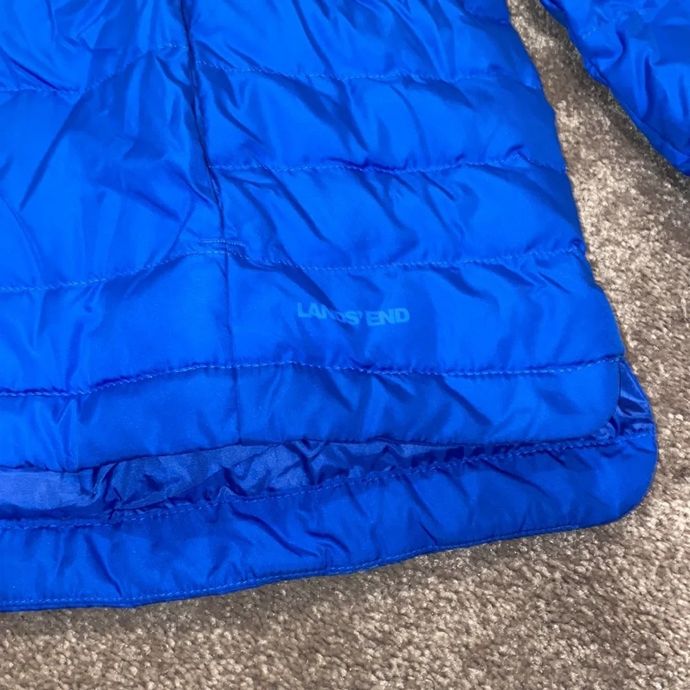Lands’ End Blue Puffer Jacket SIZE XL (18) Quilted Lightweight Zip Coat